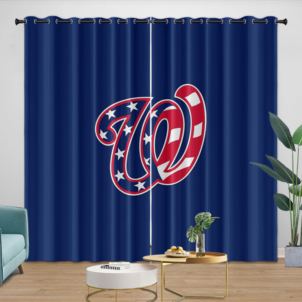 Washington Nationals Curtains Blackout Window Drapes Room Decoration