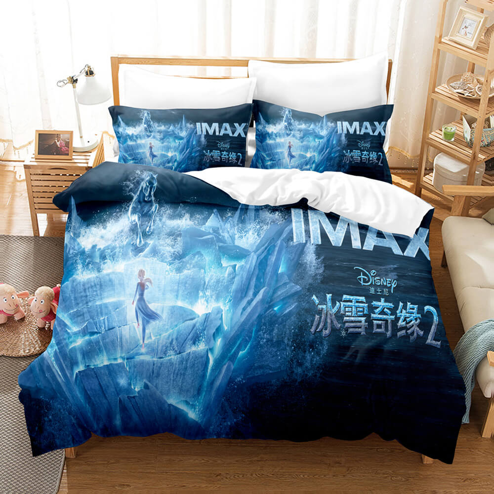 Die Eiskönigin 2 Elsa Anna Cosplay Kinder Bettwäsche Set Quilt Bettbezug Bettsets