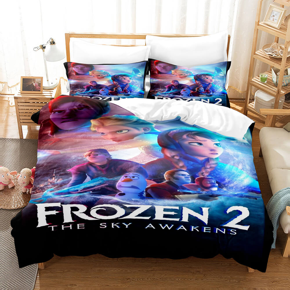 Die Eiskönigin 2 Elsa Anna Cosplay Kinder Bettwäsche Set Quilt Bettbezug Bettsets