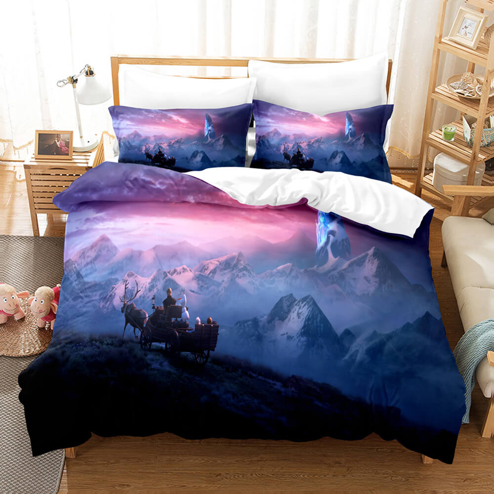 Die Eiskönigin 2 Elsa Anna Cosplay Kinder Bettwäsche Set Quilt Bettbezug Bettsets