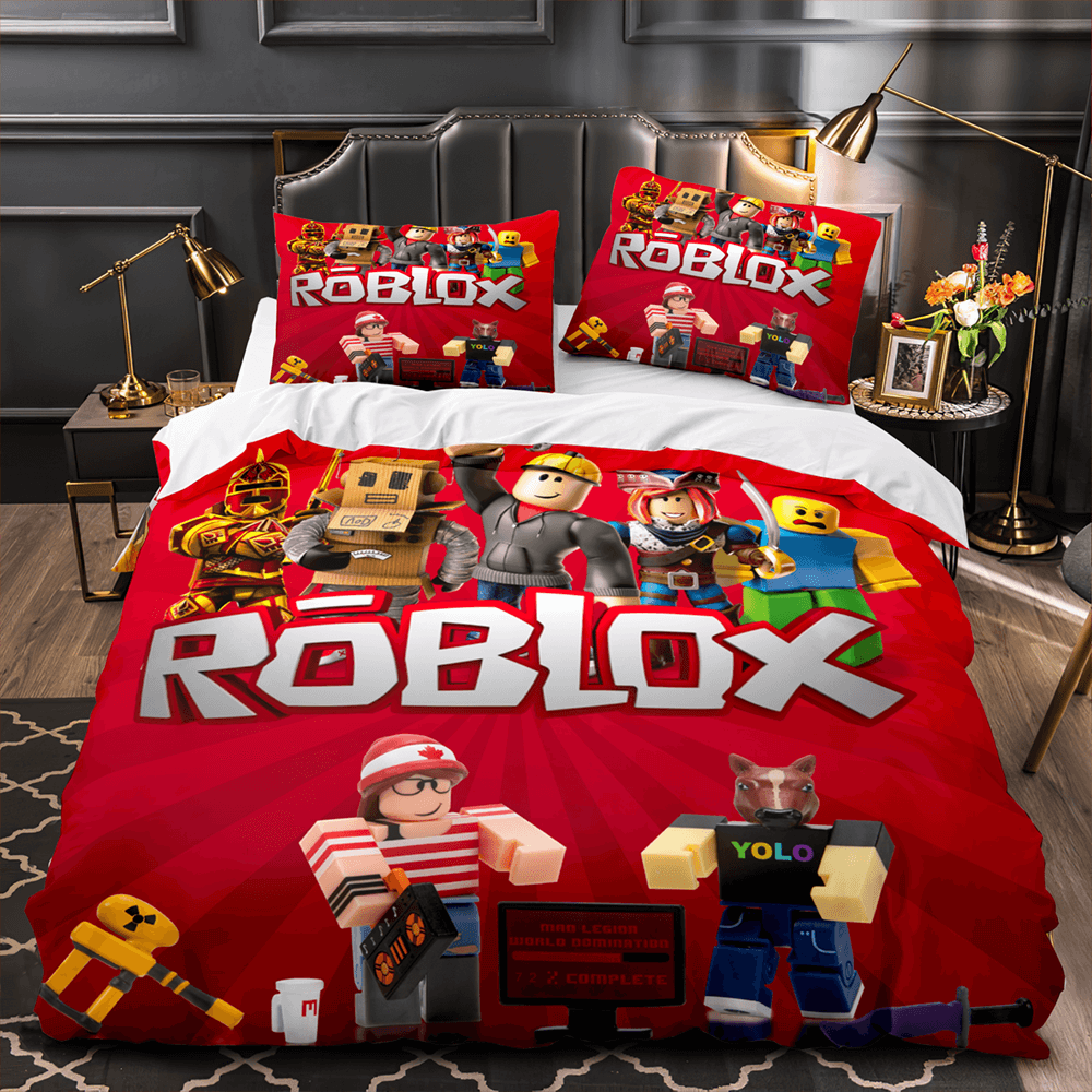 Roblox Bettwäsche-Set, Steppdecke, Bettbezug, Bettsets