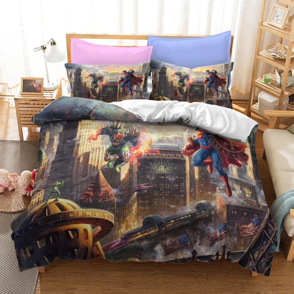 Justice League Batman Superman Cosplay Bettwäsche-Set Bettbezug Bett-Sets