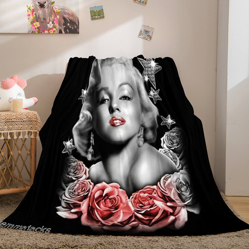 Marilyn Monroe Flanell-Fleece-Überwurfdecke, Steppdecke, Nickerchen-Decke