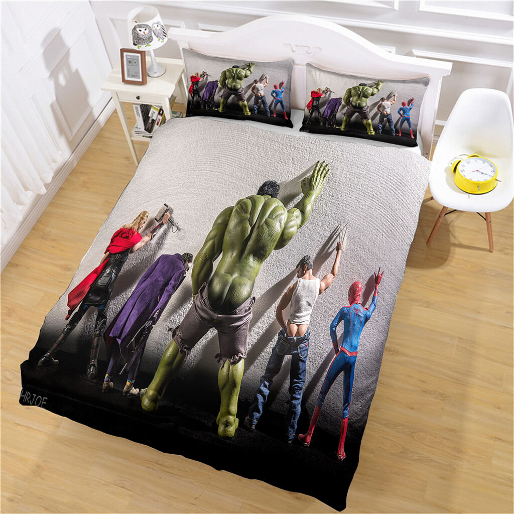Marvel Avengers Bettwäsche-Set Steppdecke Cosplay Bettbezug Bettlaken-Sets