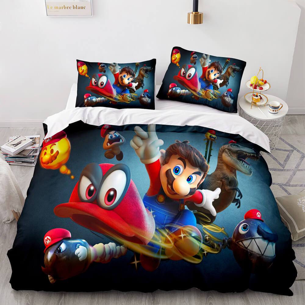 Super Mario Bettwäsche-Set Bettbezug-Bett-Sets