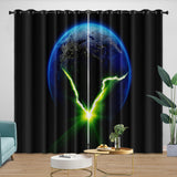 Laden Sie das Bild in den Galerie-Viewer, Alien Earth Curtains Pattern Blackout Window Drapes