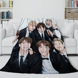 Laden Sie das Bild in den Galerie-Viewer, BTS Bangtan Boys Blanket Flannel Fleece Throw Kids Room Decoration