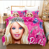Laden Sie das Bild in den Galerie-Viewer, Barbie Bedding Set Pattern Kids Quilt Cover Without Filler