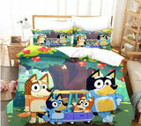 Laden Sie das Bild in den Galerie-Viewer, Bluey Bedding Set Pattern Kids Quilt Cover Without Filler