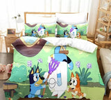 Laden Sie das Bild in den Galerie-Viewer, Bluey Bedding Set Pattern Kids Quilt Cover Without Filler