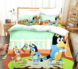 Laden Sie das Bild in den Galerie-Viewer, Bluey Bedding Set Pattern Kids Quilt Cover Without Filler