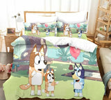 Laden Sie das Bild in den Galerie-Viewer, Bluey Bedding Set Pattern Kids Quilt Cover Without Filler