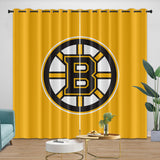 Laden Sie das Bild in den Galerie-Viewer, Boston Bruins Curtains Pattern Blackout Window Drapes Room Decoration