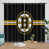 Laden Sie das Bild in den Galerie-Viewer, Boston Bruins Curtains Pattern Blackout Window Drapes Room Decoration
