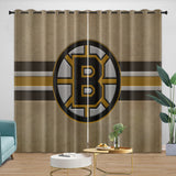 Laden Sie das Bild in den Galerie-Viewer, Boston Bruins Curtains Pattern Blackout Window Drapes Room Decoration