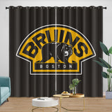 Laden Sie das Bild in den Galerie-Viewer, Boston Bruins Curtains Pattern Blackout Window Drapes Room Decoration