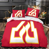Laden Sie das Bild in den Galerie-Viewer, Calgary Flames Bedding Set Quilt Duvet Cover Without Filler