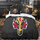 Laden Sie das Bild in den Galerie-Viewer, Calgary Flames Bedding Set Quilt Duvet Cover Without Filler