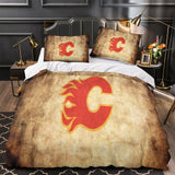 Laden Sie das Bild in den Galerie-Viewer, Calgary Flames Bedding Set Quilt Duvet Cover Without Filler