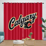 Laden Sie das Bild in den Galerie-Viewer, Calgary Flames Curtains Blackout Window Drapes Room Decoration