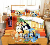 Laden Sie das Bild in den Galerie-Viewer, Cartoon Bluey Bedding Set Pattern Kids Quilt Cover Without Filler