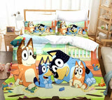 Laden Sie das Bild in den Galerie-Viewer, Cartoon Bluey Bedding Set Pattern Kids Quilt Cover Without Filler