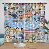 Laden Sie das Bild in den Galerie-Viewer, Cartoon Bluey Curtains Blackout Window Drapes Kids Room Decoration