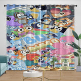 Laden Sie das Bild in den Galerie-Viewer, Cartoon Bluey Curtains Blackout Window Drapes Kids Room Decoration
