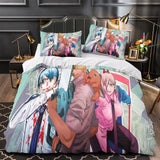 Laden Sie das Bild in den Galerie-Viewer, Chainsaw Man Bettwäsche-Set, Steppdecke, Bettbezug ohne Füllstoff