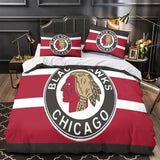 Laden Sie das Bild in den Galerie-Viewer, Chicago Blackhawks Bedding Set Quilt Duvet Cover Without Filler