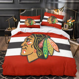 Laden Sie das Bild in den Galerie-Viewer, Chicago Blackhawks Bedding Set Quilt Duvet Cover Without Filler