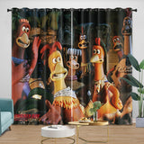 Laden Sie das Bild in den Galerie-Viewer, Chicken Run Curtains Pattern Blackout Window Drapes