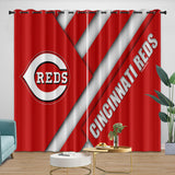 Laden Sie das Bild in den Galerie-Viewer, Cincinnati Reds Curtains Blackout Window Drapes Room Decoration