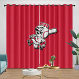 Laden Sie das Bild in den Galerie-Viewer, Cincinnati Reds Curtains Blackout Window Drapes Room Decoration
