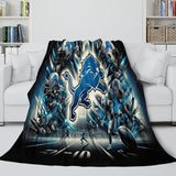 Laden Sie das Bild in den Galerie-Viewer, Detroit Lions Blanket Flannel Fleece Throw Room Decoration