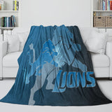 Laden Sie das Bild in den Galerie-Viewer, Detroit Lions Blanket Flannel Fleece Throw Room Decoration