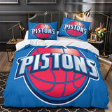 Laden Sie das Bild in den Galerie-Viewer, Detroit Pistons Bedding Set Duvet Cover Without Filler