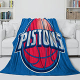 Laden Sie das Bild in den Galerie-Viewer, Detroit Pistons Blanket Flannel Fleece Throw Room Decoration