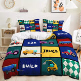 Laden Sie das Bild in den Galerie-Viewer, Digger Dump Truck Excavator Bedding Set Quilt Cover Without Filler