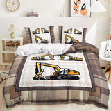 Laden Sie das Bild in den Galerie-Viewer, Digger Dump Truck Excavator Bedding Set Quilt Cover Without Filler