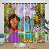 Laden Sie das Bild in den Galerie-Viewer, Dora the Explorer Curtains Blackout Window Drapes Kids Room Decoration