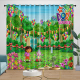 Laden Sie das Bild in den Galerie-Viewer, Dora the Explorer Curtains Blackout Window Drapes Kids Room Decoration