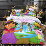 Laden Sie das Bild in den Galerie-Viewer, Dora the Explorer Duvet Cover Kids Bedding Set Without Filler
