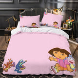 Laden Sie das Bild in den Galerie-Viewer, Dora the Explorer Duvet Cover Kids Bedding Set Without Filler