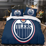 Laden Sie das Bild in den Galerie-Viewer, Edmonton Oilers Bedding Set Quilt Duvet Cover Without Filler
