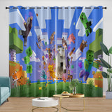 Laden Sie das Bild in den Galerie-Viewer, Game Pattern Minecraft Curtains Window Drapes Kids Room Decoration