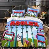 Laden Sie das Bild in den Galerie-Viewer, Game Pattern Roblox Bedding Set Quilt Duvet Cover Without Filler