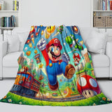Laden Sie das Bild in den Galerie-Viewer, Game Super Mario Pattern Blanket Flannel Throw Kids Room Decoration