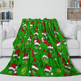 Laden Sie das Bild in den Galerie-Viewer, Grinch Blanket Pattern Flannel Throw Kids Room Decoration