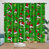 Laden Sie das Bild in den Galerie-Viewer, Grinch Curtains Blackout Window Drapes Room Decoration